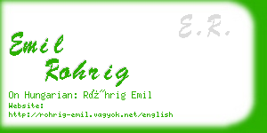 emil rohrig business card